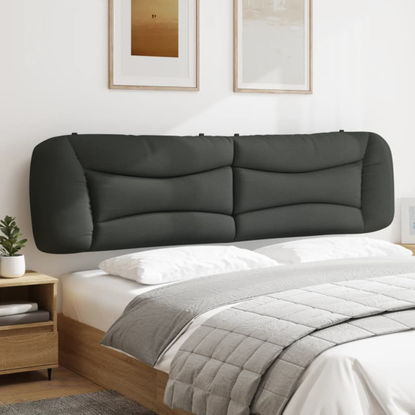 Cabecero de cama acolchado tela gris oscuro 200 cm M 4