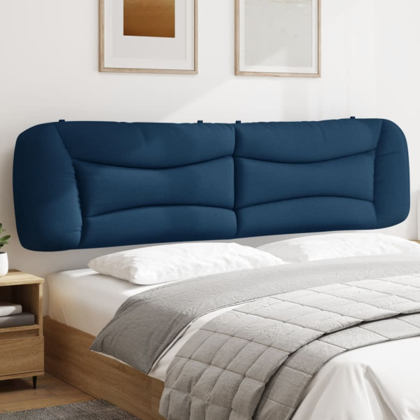 Cabecero de cama acolchado tela azul 200 cm D