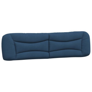 Cabecero de cama acolchado tela azul 200 cm H