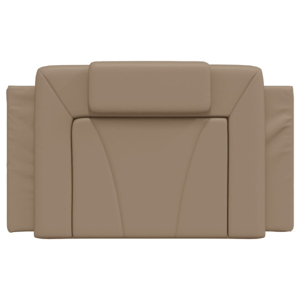 Cabecero de cama acolchado cuero sintético capuchino 90 cm M 5