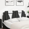 Cabecero de cama acolchado cuero sintético negro blanco 120 cm 3