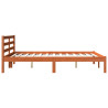 Estructura de cama madera maciza pino marrón cera 135x190 cm 5