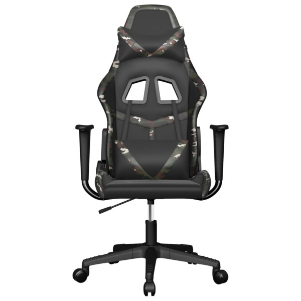 Silla gaming de masaje cuero sintético negro y camuflaje M 3