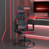 Silla gaming de masaje cuero sintético negro y rojo vino tinto 1