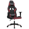 Silla gaming de masaje cuero sintético negro y rojo vino tinto 2