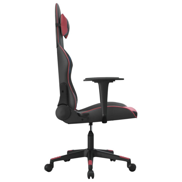 Silla gaming de masaje cuero sintético negro y rojo vino tinto M 4