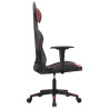 Silla gaming de masaje cuero sintético negro y rojo vino tinto 4