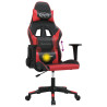 Silla gaming de masaje cuero sintético negro y rojo 5