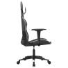 Silla gaming de masaje cuero sintético negro y blanco 4
