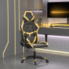 Silla gaming de masaje cuero sintético negro y dorado 1
