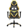 Cadeira gaming massagens couro artificial preto e dourado 3