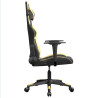 Cadeira gaming massagens couro artificial preto e dourado 4