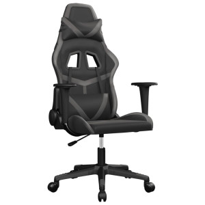 Silla gaming de masaje cuero sintético negro y gris H