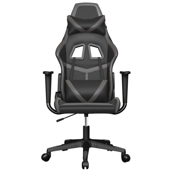 Silla gaming de masaje cuero sintético negro y gris M 3