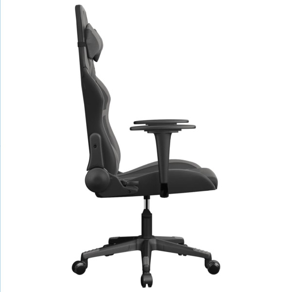 Silla gaming de masaje cuero sintético negro y gris M 4