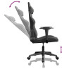 Silla gaming de masaje cuero sintético negro y gris 5