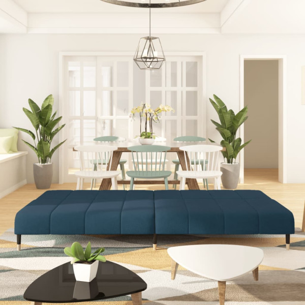 Sofá cama de 2 plazas terciopelo azul M 3