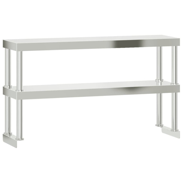 Mesa de trabajo para cocina con estante acero inox 110x30x150cm M 5