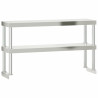 Mesa de trabajo para cocina con estante acero inox 110x55x150cm 5