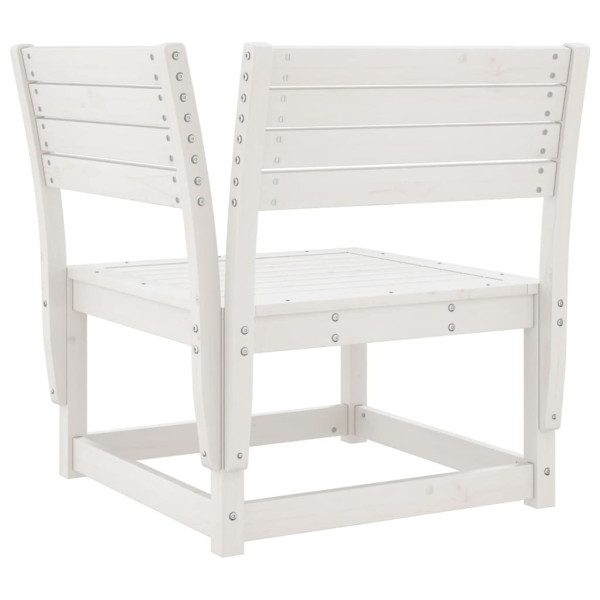 Juego de muebles de jardín 7 pzas madera maciza de pino blanco M 4