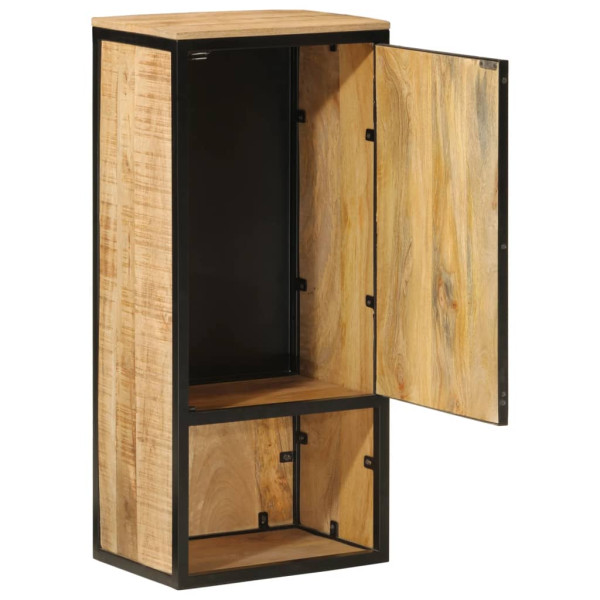 Mueble de baño madera maciza de mango y hierro 40x27x90 cm M 2