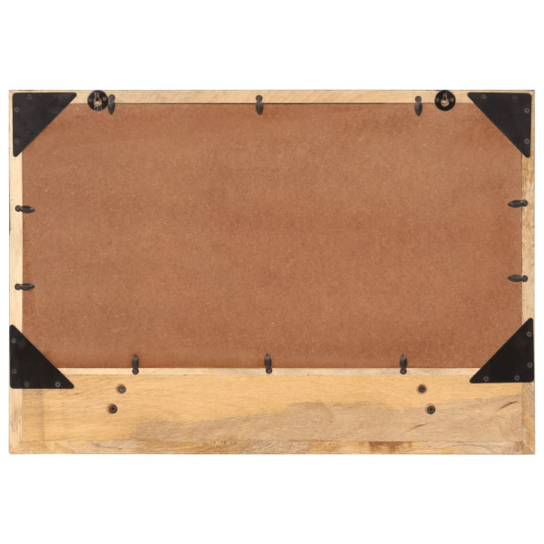 Espejo con estantes madera maciza de mango y vidrio 80x8x55 cm M 3