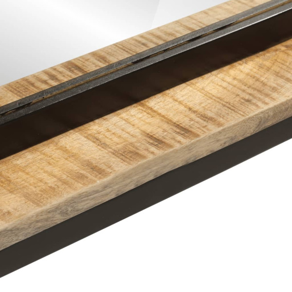 Espejo con estantes madera maciza de mango y vidrio 80x8x55 cm M 5