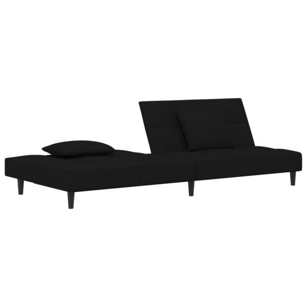 Sofá cama de 2 plazas con dos almohadas terciopelo negro M 5