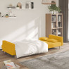 Sofá cama de 2 plazas con dos almohadas tela color amarillo 3