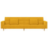 Sofá cama de 2 plazas con dos almohadas tela color amarillo 4