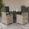 Set comedor de jardín 5 pzas cojines ratán sintético gris claro 1