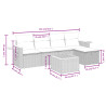 Set de muebles de jardín 6 pzas y cojines ratán sintético gris 3