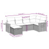 Set de muebles de jardín 6 pzas y cojines ratán sintético gris 3
