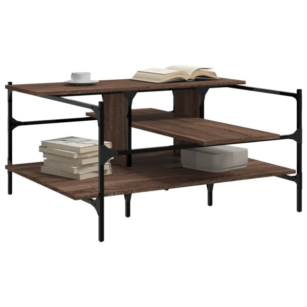 Mesa centro 100x100x48.5 cm derivados madeira carvalho castanho M 4