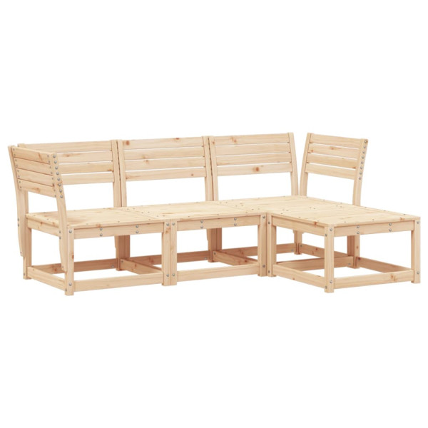 Conjunto de móveis de jardim 4 peças madeira maciça de pinheiro M 2