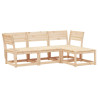 Juego de muebles de jardín 4 piezas madera maciza de pino 2