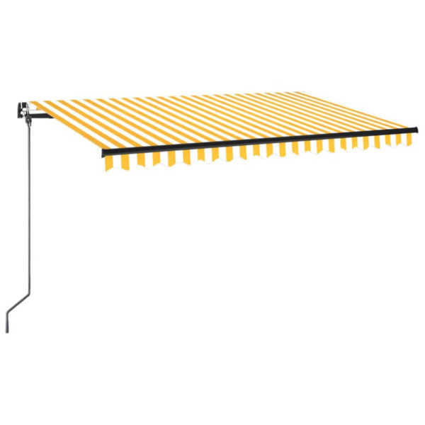 Toldo retráctil manual amarillo y blanco 450x350 cm M 2
