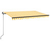 Toldo retrátil manual 450x350 cm amarelo e branco 2