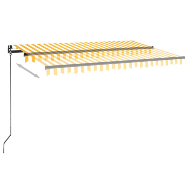 Toldo retrátil manual 450x350 cm amarelo e branco M 3