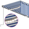 Toldo retráctil manual con persiana y LED azul y blanco 5x3 m 5