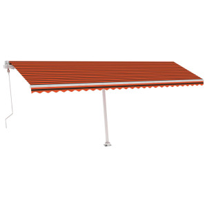 Toldo autom. LED e sensor de vento 600x300 cm laranja/castanho H
