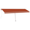 Toldo autom. LED e sensor de vento 600x300 cm laranja/castanho 2