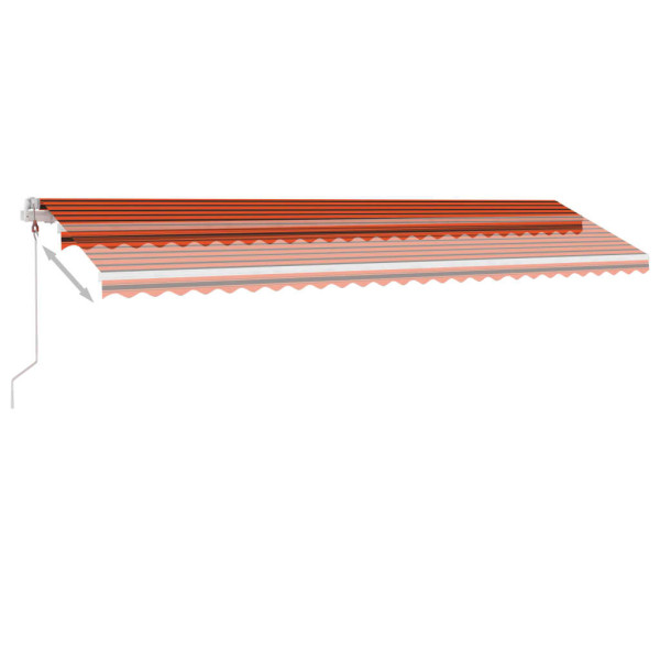 Toldo autom. LED e sensor de vento 600x300 cm laranja/castanho M 4