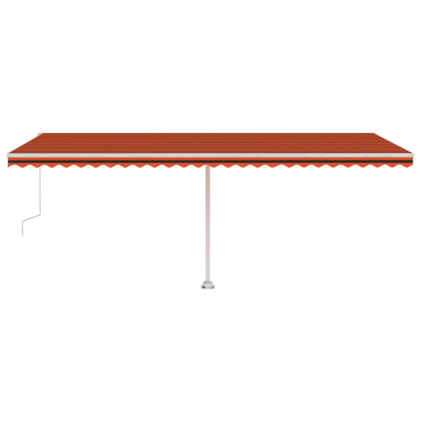Toldo autom. LED e sensor de vento 600x300 cm laranja/castanho M 5