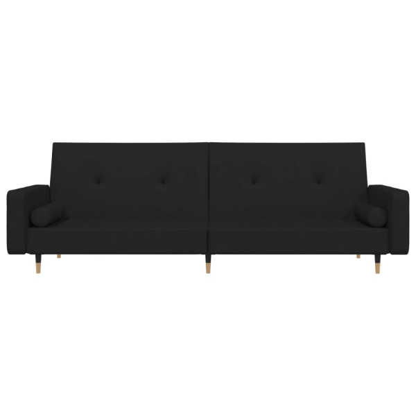 Sofá cama de 2 plazas con dos almohadas terciopelo negro M 4