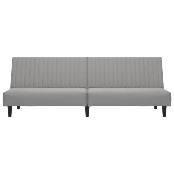 Sofá-cama de 2 lugares veludo cinzento-claro M 4