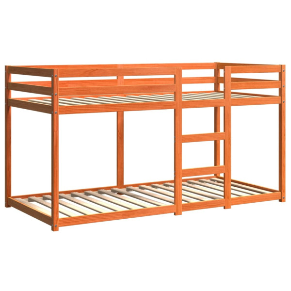 Litera de madera maciza de pino marrón cera 90x200 cm M 2