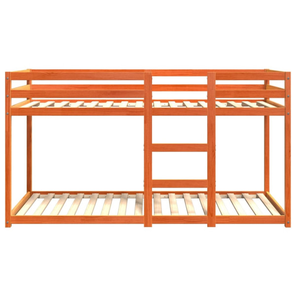 Litera de madera maciza de pino marrón cera 90x200 cm M 4