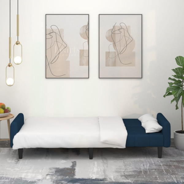 Sofá cama de 2 plazas terciopelo azul M 3