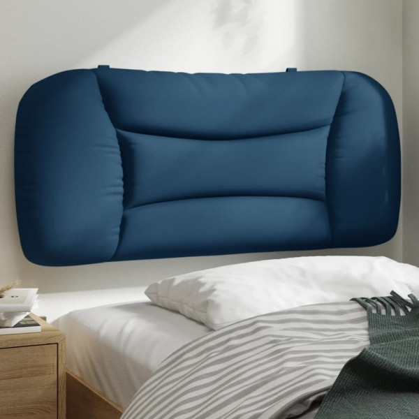 Cabecero de cama acolchado tela azul 90 cm D